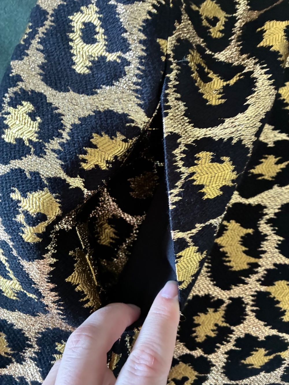 Boden Gold Metallic Leopard Jacquard Shift Dress L XL 14 - Picture 11 of 15
